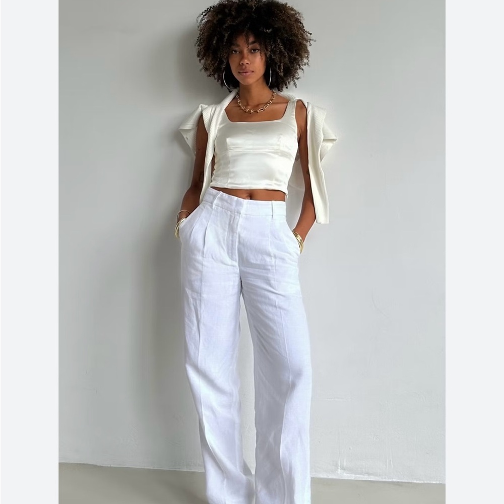 Aritzia White Wide Leg Pants
